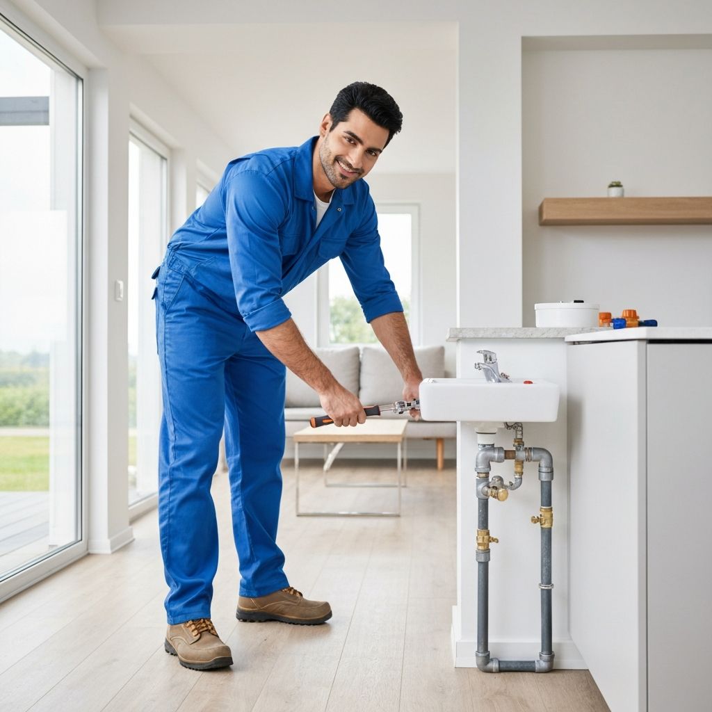 Professional Plumber at Work